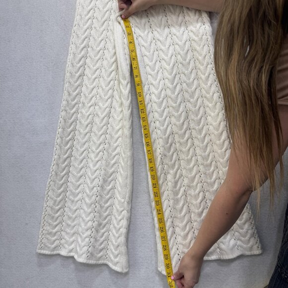 Sabo Pants Womens Medium White Knit Wide Leg Crochet Sweater AUS 10 USA 6 Boho - Picture 5 of 10
